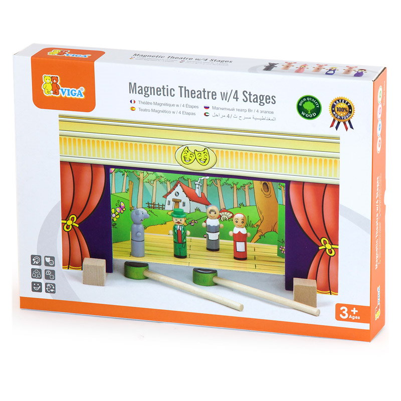 Teatru de papusi magnetic din lemn Teatru de papusi magnetic din lemn (0803-VI)