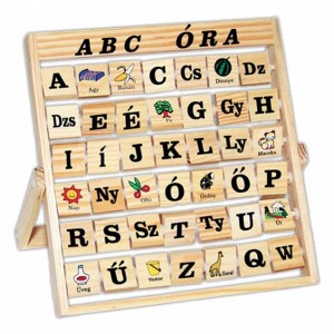 ABC óra, játszva tanuljuk a betűket, dimensiune: cutie: 32x4x32 cm – fotografie produs
