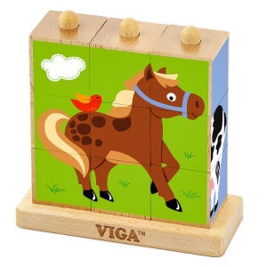 Cuburi montessori Animale de ferma (4249-VI)