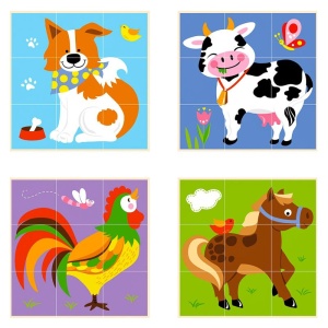 Cuburi montessori Animale de ferma (4249-VI)