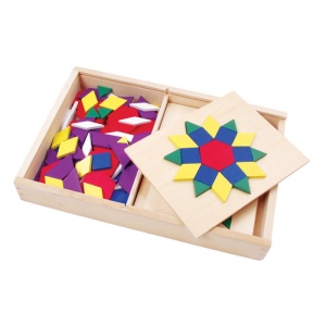 Set mozaic din lemn Tangram cu modele (0575-FA)