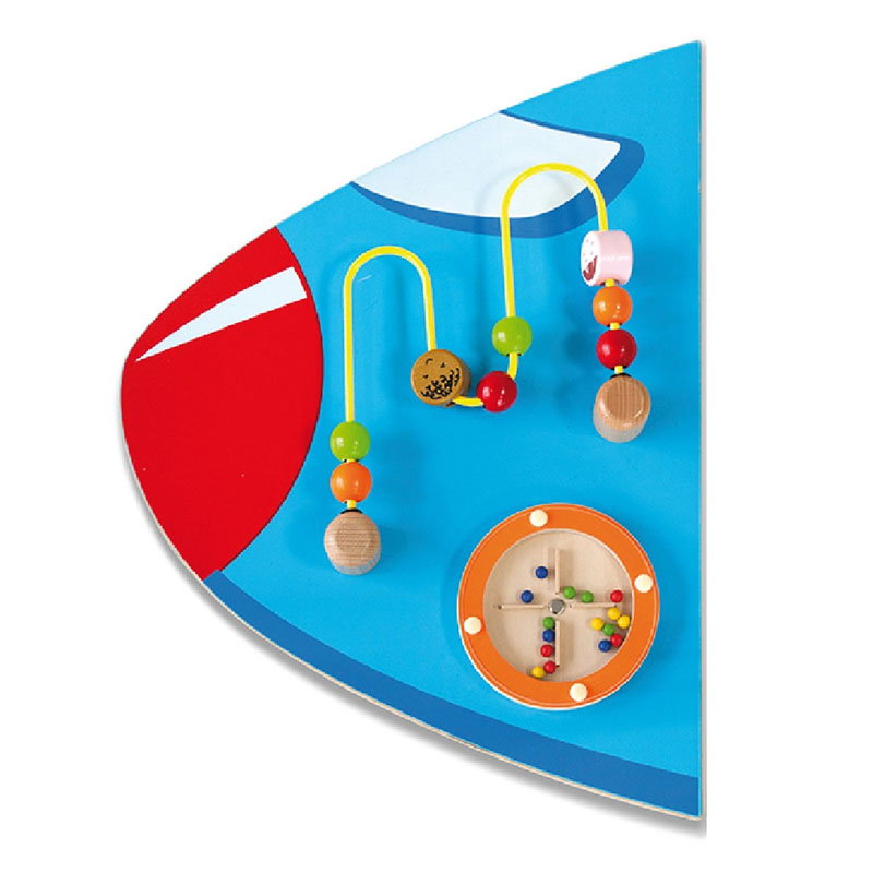 Jucarie de perete multifunctional XXL, Avion, 180 cm – Viga Toys Jucarie de perete multifunctional XXL, Avion, 180 cm, culoare: Multicolor, dimensiune: 180x66x5 cm – fotografie produs