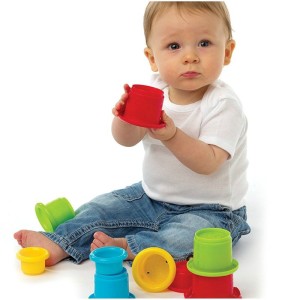 Cesti colorate de stivuit, Playgo, dimensiune: cutie: 12x12x24 cm – fotografie produs