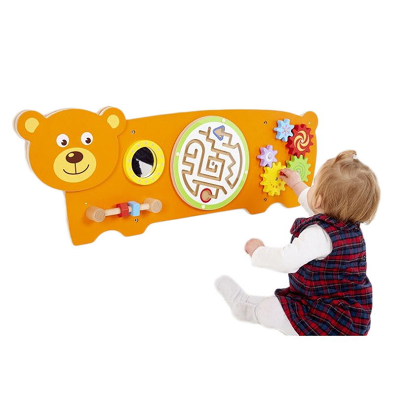 Jucarie de perete, Centru de activitati Ursulet – Viga Toys Jucarie de perete, Centru de activitati Ursulet, culoare: Multicolor, dimensiune: 91x32x6 cm – fotografie produs