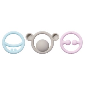 Set inele dentitie multisenzoriale, Nigi-Nagi-Nogi, pastel, culoare: Multicolor, dimensiune: cutie: 12x2x25 cm – fotografie produs