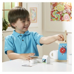Espressor din lemn cu accesorii, Melissa & Doug, culoare: Multicolor, dimensiune: cutie: 35x11x26 cm – fotografie produs
