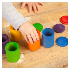 Cupe colorate cu capac, Grapat, culoare: Multicolor, dimensiune: 6 cm – fotografie produs