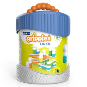 Grippies Links, set magnetic senzorial, 16 piese, culoare: Multicolor, dimensiune: galetusa: 27x19 cm – fotografie produs