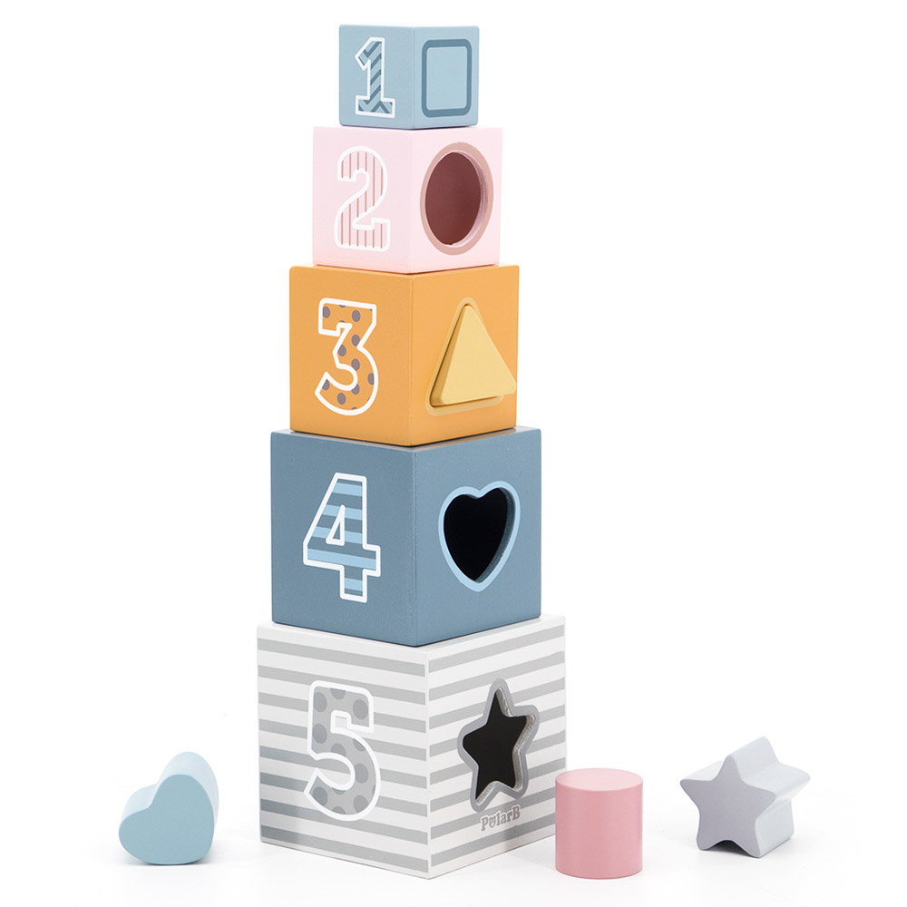 Turnul babel, Animale si cifre, PolarB – Viga Toys Turnul babel, Animale si cifre, PolarB, culoare: Multicolor, dimensiune: cutie: 10x10x18 cm – fotografie produs