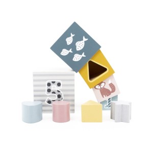 Turnul babel, Animale si cifre, PolarB, culoare: Multicolor, dimensiune: cutie: 10x10x18 cm – fotografie produs