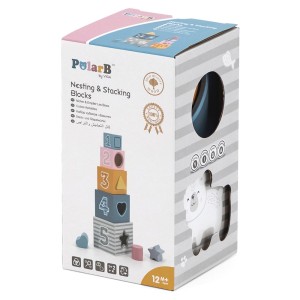 Turnul babel, Animale si cifre, PolarB, culoare: Multicolor, dimensiune: cutie: 10x10x18 cm – fotografie produs