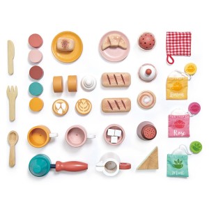 Birds Nest Café cu 40 de accesorii, Tender Leaf Toys, culoare: Multicolor, dimensiune: 50x27x13 cm – fotografie produs