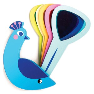 Paunul colorat cu ferestre acrilice, culoare: Multicolor, dimensiune: 19x4x10 cm – fotografie produs