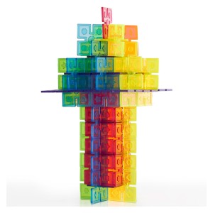 Interlox, patrate interconectabile, 96 piese, Guidecraft, culoare: Multicolor, dimensiune: latura: 5 cm – fotografie produs