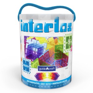 Interlox, patrate interconectabile, 96 piese, Guidecraft, culoare: Multicolor, dimensiune: latura: 5 cm – fotografie produs