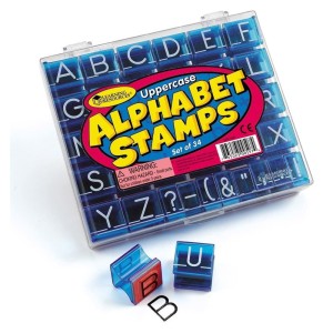 Stampile Alfabet litere mari, Learning Resources, culoare: Multicolor, dimensiune: cutie: 16x3x14 cm – fotografie produs