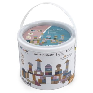 Cuburi din lemn 60 piese, nordic colors, culoare: Multicolor, dimensiune: cutie: 17x2x16 cm – fotografie produs