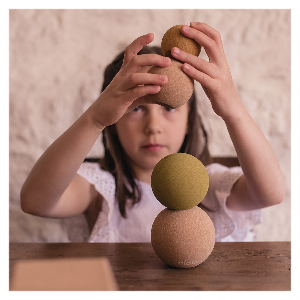 Bubbles, jucarie de stivuire din pluta, Elou Cork Bubbles, jucarie de stivuire din pluta, Elou Cork, culoare: Multicolor, dimensiune: 8x8x24 cm – fotografie produs