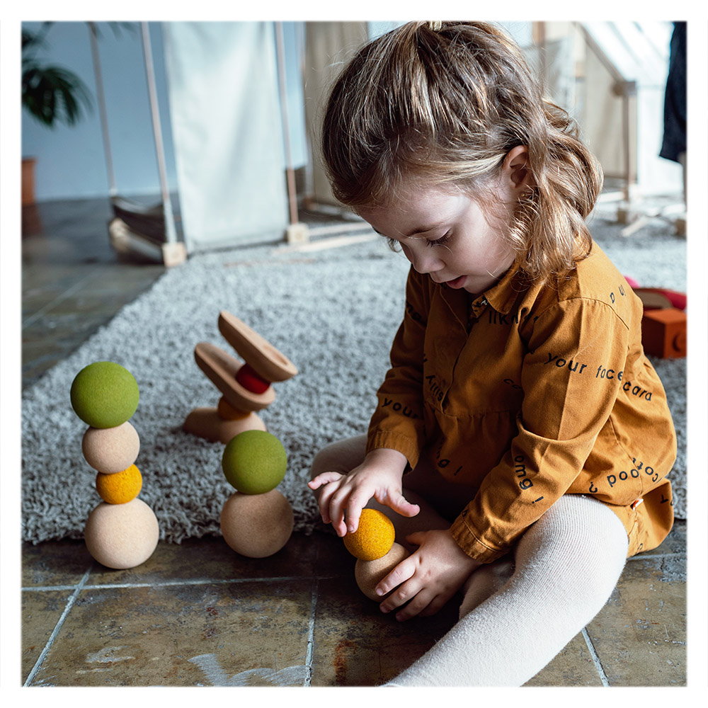 Bubbles, jucarie de stivuire din pluta, Elou Cork Bubbles, jucarie de stivuire din pluta, Elou Cork, culoare: Multicolor, dimensiune: 8x8x24 cm – fotografie produs