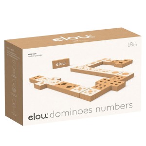 Domino Numere cu piese mari, jucarie din pluta, culoare: Multicolor, dimensiune: 22x8x15 cm – fotografie produs