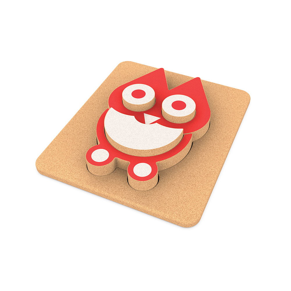 Puzzle 3D Bufnita, jucarie din pluta, Elou Cork Puzzle 3D Bufnita, jucarie din pluta, Elou Cork, culoare: Multicolor, dimensiune: 19x22x4 cm – fotografie produs