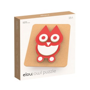 Puzzle 3D Bufnita, jucarie din pluta, Elou Cork, culoare: Multicolor, dimensiune: 19x22x4 cm – fotografie produs
