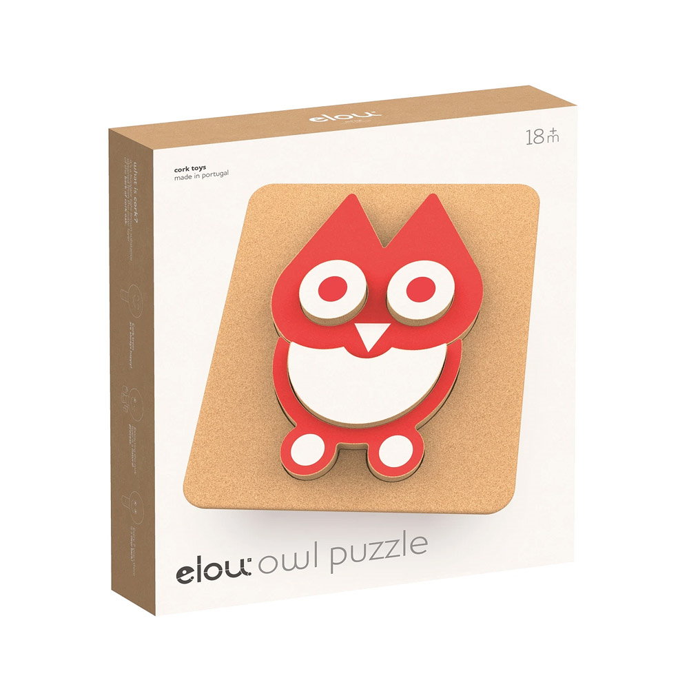 Puzzle 3D Bufnita, jucarie din pluta, Elou Cork Puzzle 3D Bufnita, jucarie din pluta, Elou Cork, culoare: Multicolor, dimensiune: 19x22x4 cm – fotografie produs