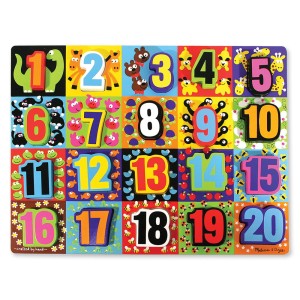 Puzzle urias din lemn cu Numere, Melissa & Doug, culoare: Multicolor, dimensiune: 40x30x2 cm – fotografie produs