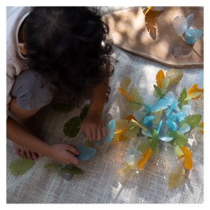 Interlox, frunze interconectabile, 96 piese, Guidecraft, culoare: Multicolor, dimensiune: frunza: 4x6 cm – fotografie produs