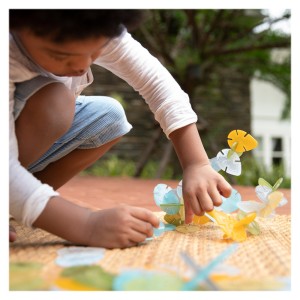 Interlox, frunze interconectabile, 96 piese, Guidecraft, culoare: Multicolor, dimensiune: frunza: 4x6 cm – fotografie produs