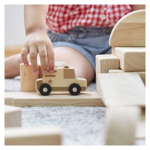 Mini vehicule din lemn, set 10 bucati, Guidecraft, culoare: Natur, dimensiune: 21x11x21 cm – fotografie produs