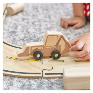 Mini vehicule din lemn, set 10 bucati, Guidecraft, culoare: Natur, dimensiune: 21x11x21 cm – fotografie produs