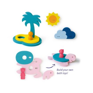 Jucarii de baie din spuma, Insula comorilor, Quut Toys, culoare: Multicolor, dimensiune: cutie: 21x3x29 cm – fotografie produs