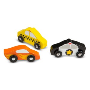 Set masinute din lemn, 9 piese, Melissa & Doug, culoare: Multicolor, dimensiune: 34x21x4 cm – fotografie produs