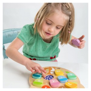 Numaram ghinde, puzzle educativ din lemn, culoare: Multicolor, dimensiune: 21x25x2 cm – fotografie produs