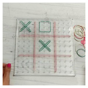 Geoboard, joc creativ cu elastice, culoare: Multicolor, dimensiune: 23x23 cm – fotografie produs