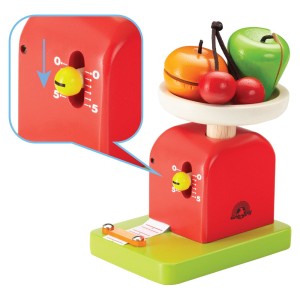 Cantar de bucatarie din lemn, Wonderworld, culoare: Multicolor, dimensiune: 9x12x12 cm – fotografie produs