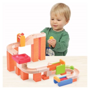 Traseu cu bile din lemn Spin & Swirl, culoare: Multicolor, dimensiune: 36x9x31 cm – fotografie produs