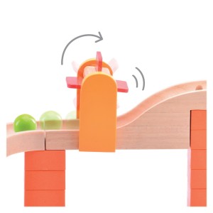 Traseu cu bile din lemn Spin & Swirl, culoare: Multicolor, dimensiune: 36x9x31 cm – fotografie produs