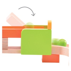 Traseu cu bile din lemn Spin & Swirl, culoare: Multicolor, dimensiune: 36x9x31 cm – fotografie produs