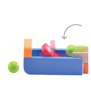 Traseu cu bile din lemn Spin & Swirl, culoare: Multicolor, dimensiune: 36x9x31 cm – fotografie produs