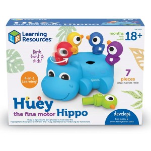 Hipopotamul Huey, joc de motricitate, Learning Resources, culoare: Multicolor, dimensiune: 22x16x10 cm – fotografie produs