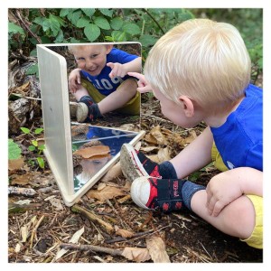 Oglinda cu reflexie in 4 directii, TickiT, culoare: Natur, dimensiune: 37x7x36 cm – fotografie produs