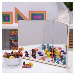 Oglinda cu reflexie in 4 directii, TickiT, culoare: Natur, dimensiune: 37x7x36 cm – fotografie produs