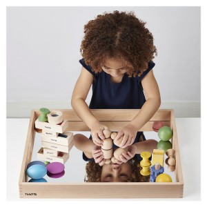 Tava mare din lemn cu oglinda acrilica, culoare: Natur, dimensiune: 50x44x5 cm – fotografie produs