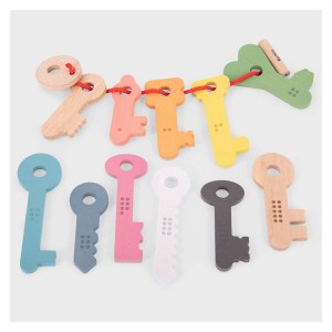 Set chei din lemn pentru numarat si insirat, TickiT, culoare: Multicolor, dimensiune: 20x4x12 cm – fotografie produs