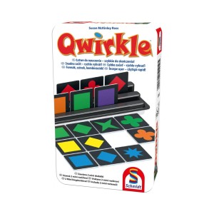 Qwirkle Travel, in cutie metalica, culoare: Multicolor, dimensiune: 11x18x4 cm – fotografie produs