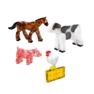 MAGNA-TILES Farm Animals, set magnetic, culoare: Multicolor, dimensiune: cutie: 32x31x6 cm – fotografie produs