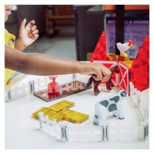 MAGNA-TILES Farm Animals, set magnetic, culoare: Multicolor, dimensiune: cutie: 32x31x6 cm – fotografie produs