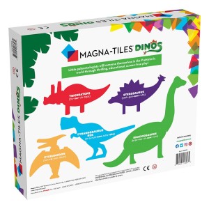 MAGNA-TILES Dinos, set 5 figurine magnetice, culoare: Multicolor, dimensiune: 36x6x30 cm – fotografie produs